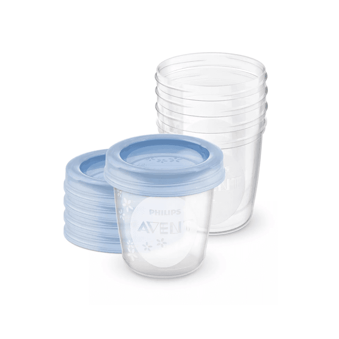 PHILIPS AVENT VIA indeliai morinos pienui ir maisteliui laikyti su dangteliais 180 ml, SCF619/05, 5 vnt., 180 ml-1