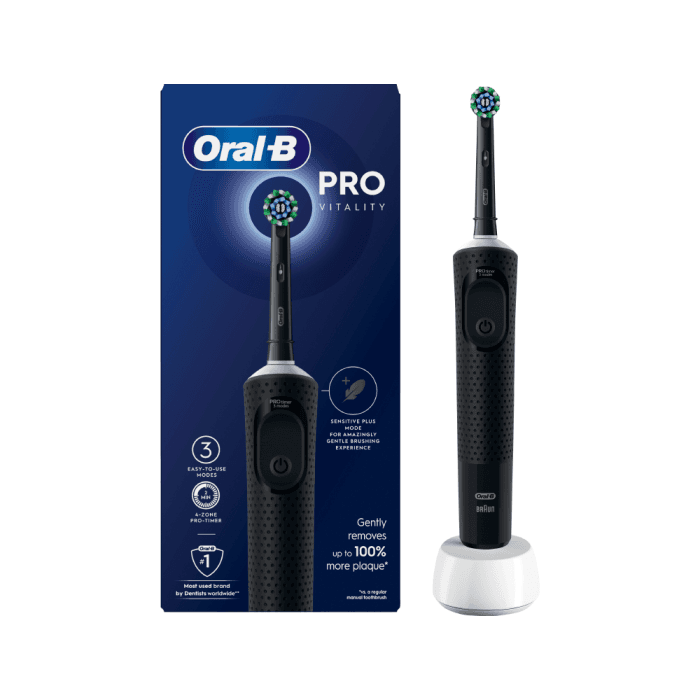 ORAL-B elektrinis dantų šepetėlis POC VITALITY PRO, juoda spalva, 1 vnt.-1