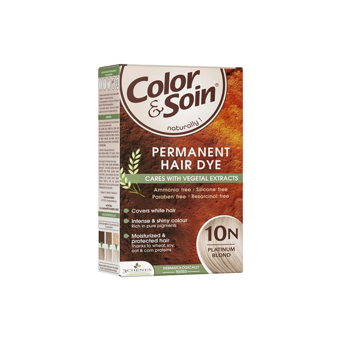 COLOR & SOIN plaukų dažai be amoniako 10N Platinum Blond, 135 ml-1