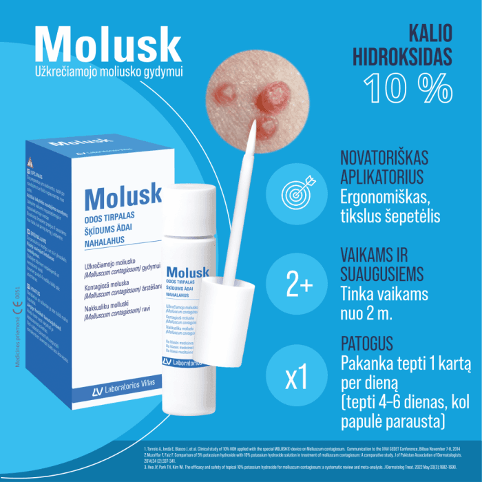 Molusk 10 % odos tirpalas, 3 g-1