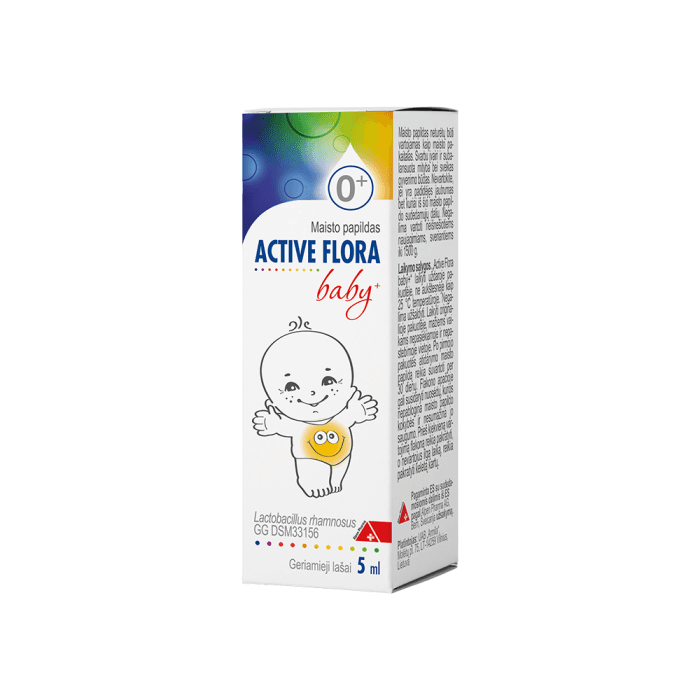ACTIVE geriamieji lašai FLORA BABY+, 5 ml tirpalas