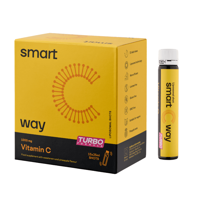 SMART WAY liposominis vit. C 1000 mg, Turbo shots 15x25 ml, 15 buteliukų
