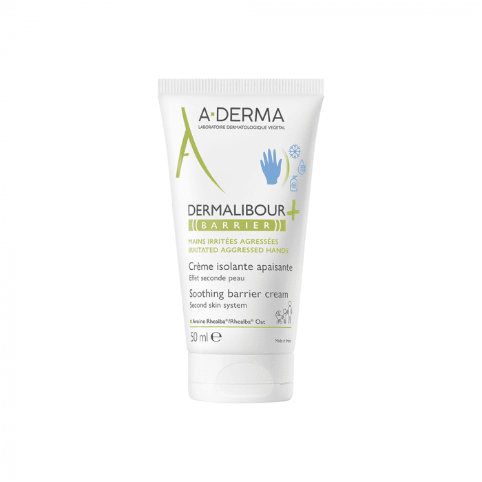 A-DERMA apsauginis barjerinis kremas, sudirgusioms rankoms, Dermalibour+, 50 ml