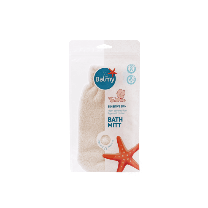 BALMY kūno plaušinė-pirštinė SENSITIVE SKIN BAMBOO FIBER, 1 vnt.