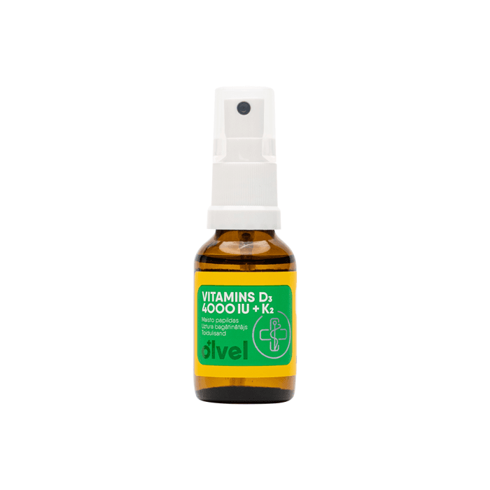 OLVEL aliejinis purškalas VITAMINAS D3 4000 IU + K2, žemuogių skonio, 25 ml-1