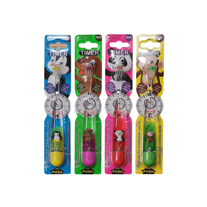 Dantų šepetėlis ANIMAL FRIENDS Timer 3-6 m. vaikams Twinklers, 1 vnt.-1