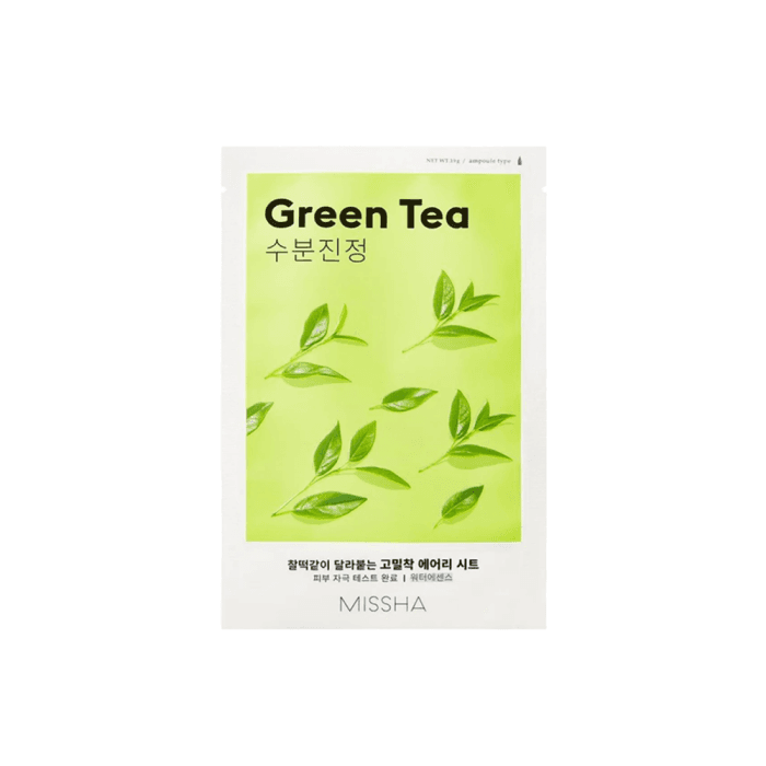 MISSHA lakštinė veido kaukė su žaliąja arbata, Airy Fit Sheet Mask Green Tea, 19 g