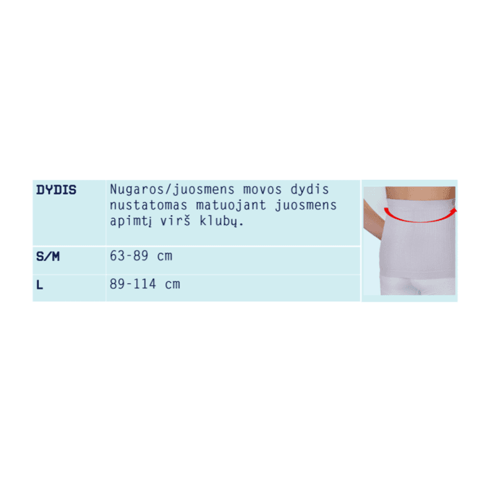 PULSAAR ACTIVE nugaros ir juosmens mova su germaniu, S/M dydis, 1 vnt.-2