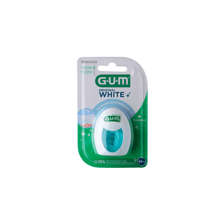 SUNSTAR GUM balinamasis dantų siūlas ORIGINAL WHITE, 30 m