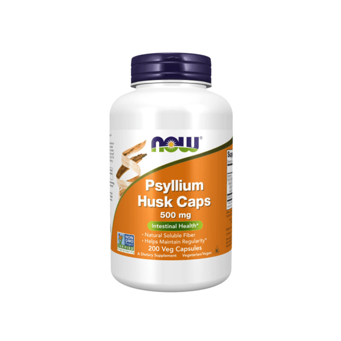 NOW Psyllium Husk 500mg, 200 kapsulių