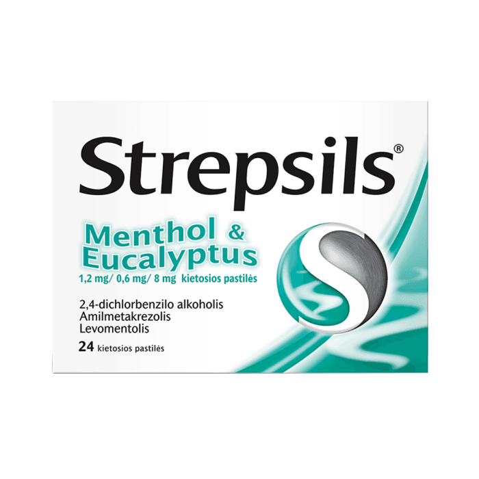 Strepsils Menthol & Eucalyptus 1,2 mg/0,6 mg/8 mg, kietosios pastilės, N24-1