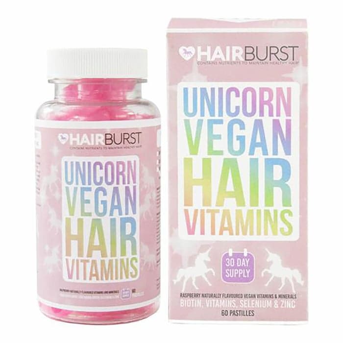 HAIRBURST veganiški maisto papildai plaukams, aviečių skonio, nuo 12 m., 60 guminukų-1