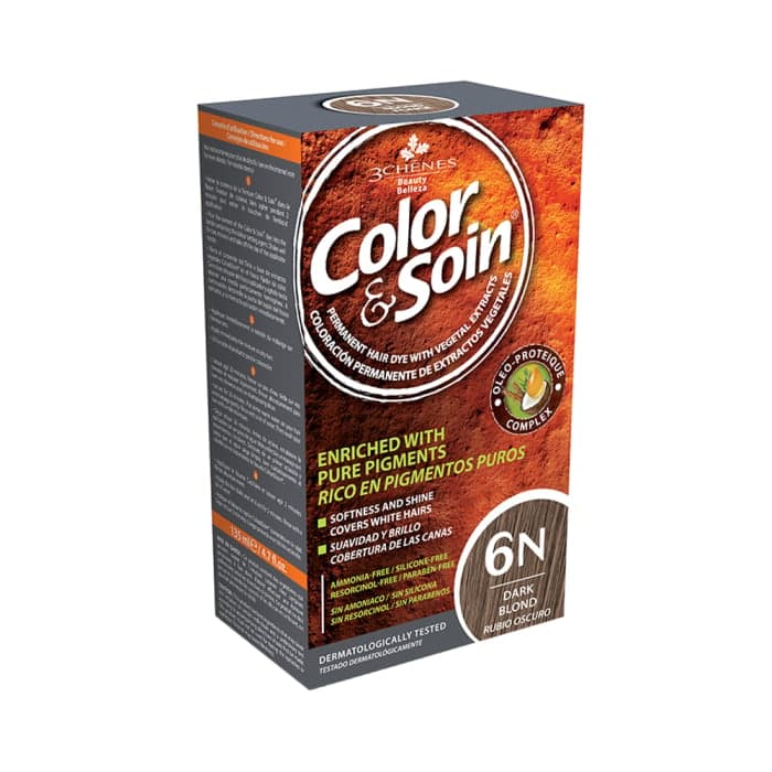 COLOR & SOIN plaukų dažai be amoniako 6N Dark Blond, 135 ml
