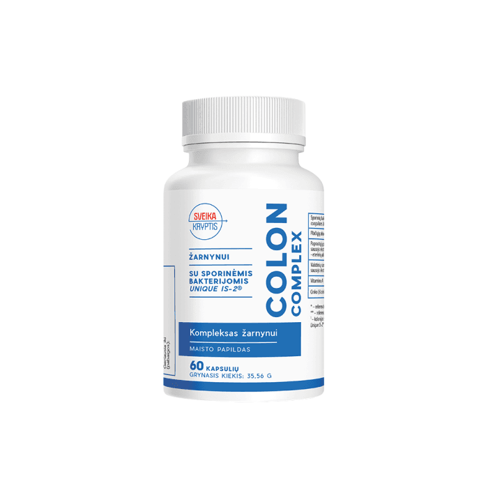 SVEIKA KRYPTIS, žarnynui Colon Complex Unique IS-2®, 60 kapsulių