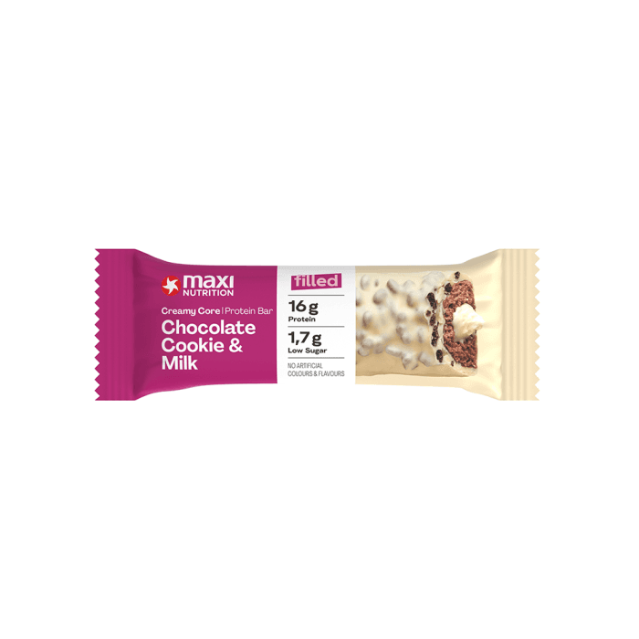 Maxi Nutrition Creamy core cookie&milk baltyminis batonėlis su pieniniu kremu, 45 g