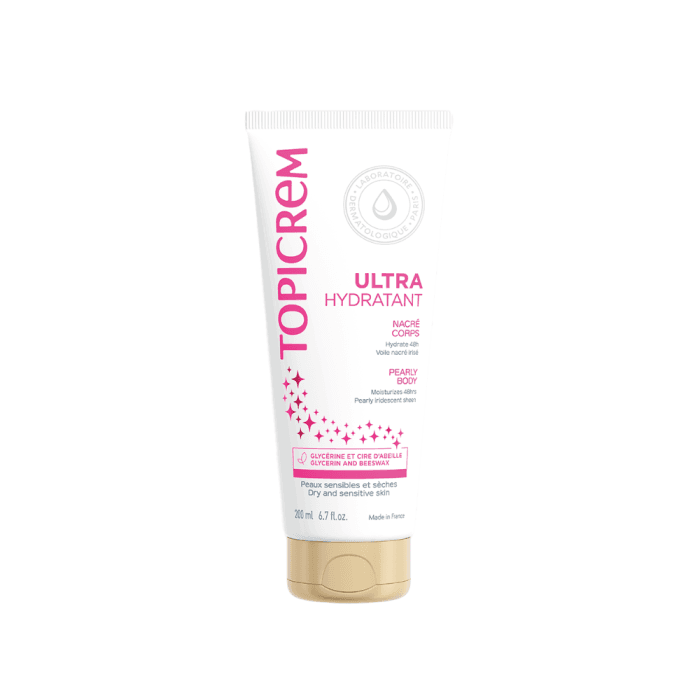 TOPICREM perlų švytėjimo suteikiantis drėkinamasis kūno losjonas PEARLY, 200 ml