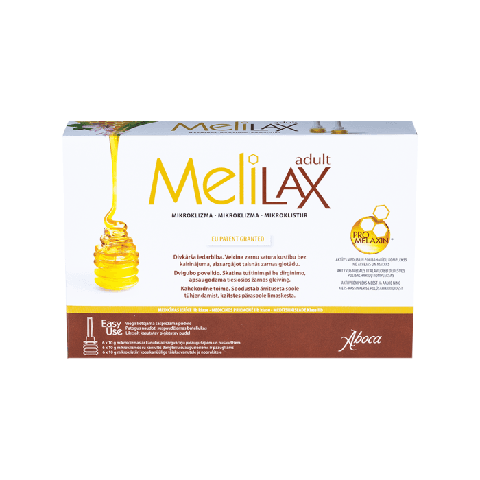 MELILAX mikroklizma ADULT, 10 g x 6 vnt.-2