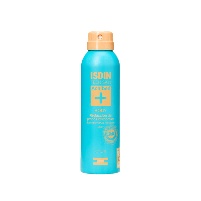 ISDIN purškiama dulksna riebiai, į aknę linkusiai kūno odai ACNIBEN BODY, 150 ml