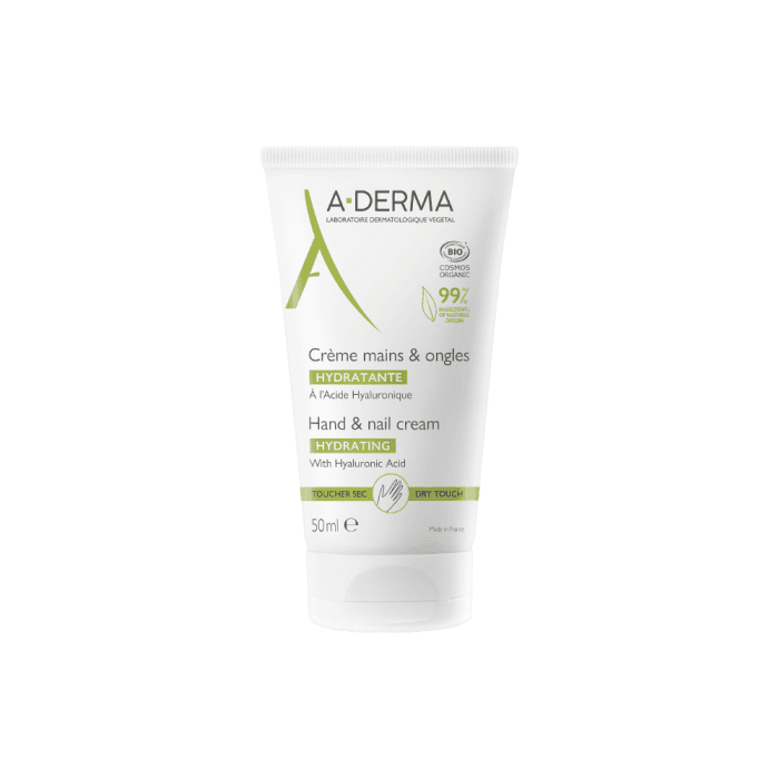 A-DERMA rankų ir nagų kremas su hialurono rūgštimi ESSENTIALS, 50 ml