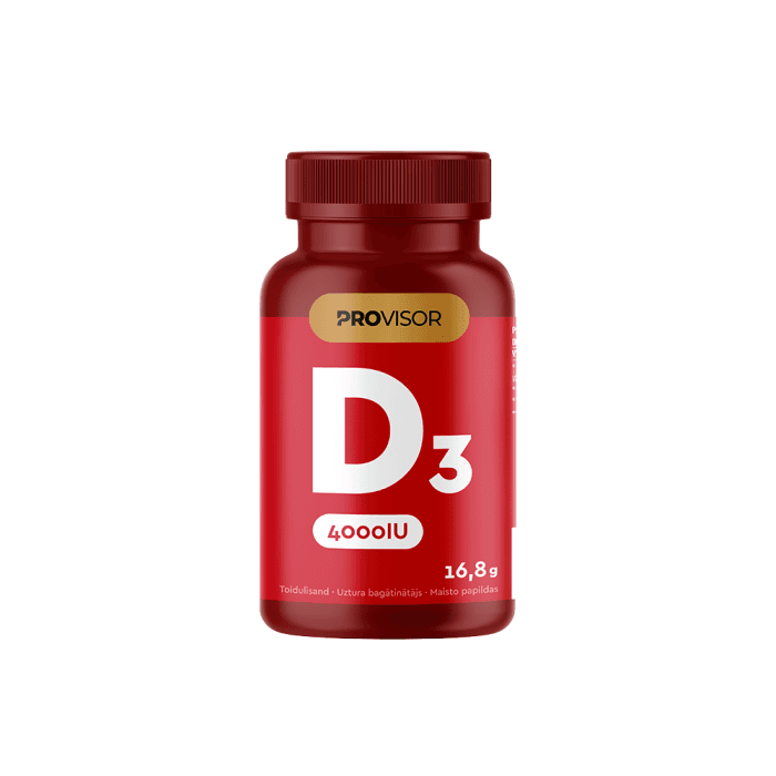 PROVISOR VITAMINAS D3 4000 TV su vynuogių sėklų aliejumi, 90 kapsulių