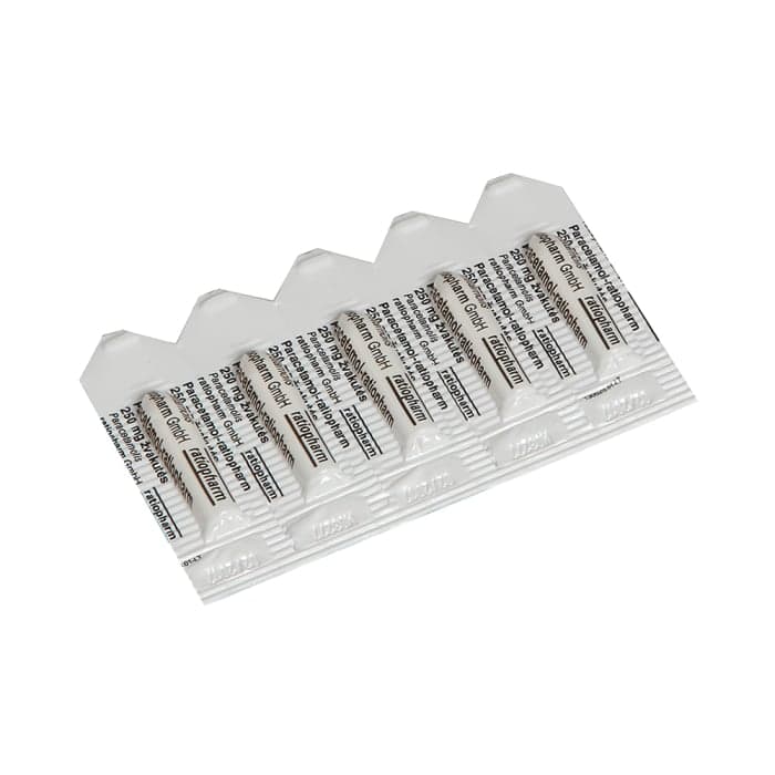 PARACETAMOL-RATIOPHARM, 250 mg, Žvakutės, N10-1