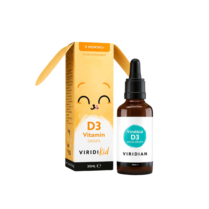 VIRIDIAN skystas vitaminas D VIRIDKID, 400IU, 30 ml