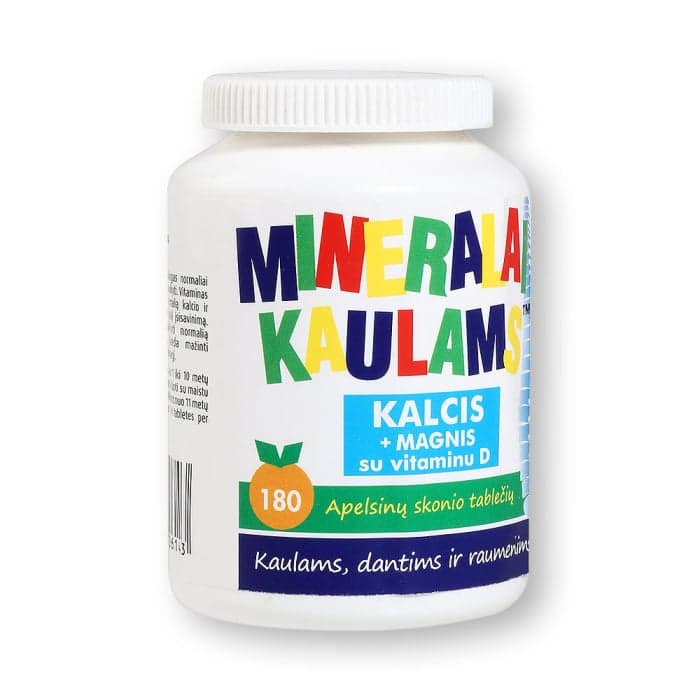 MINERALAI KAULAMS, apelsinų skonio, 180 kramtomųjų tablečių-1