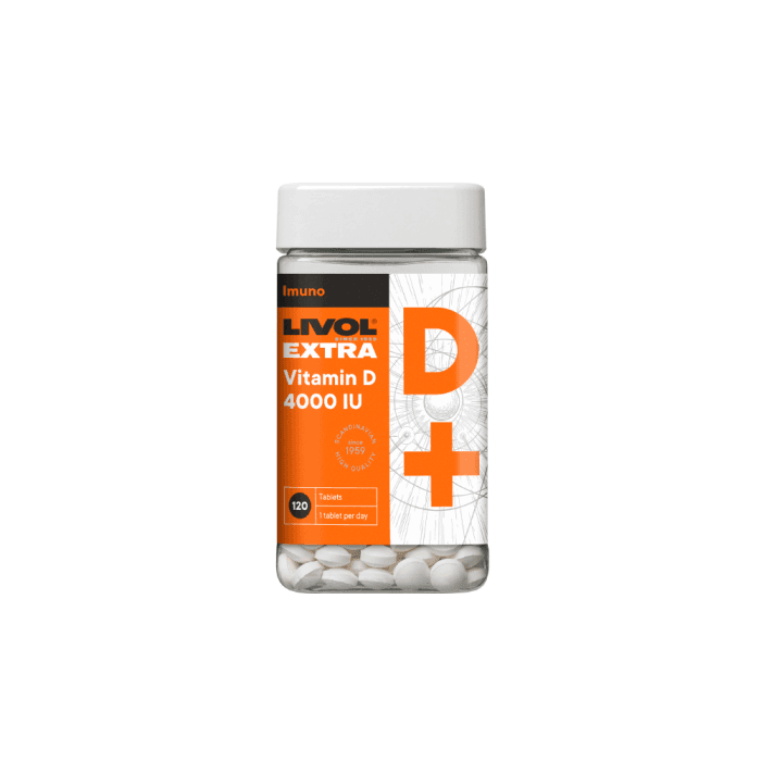 LIVOL EXTRA VITAMINAS D 4000 TV, 120 tablečių
