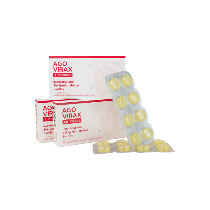 AGOVIRAX  ANTIVIRUS, 16 kietų pastilių