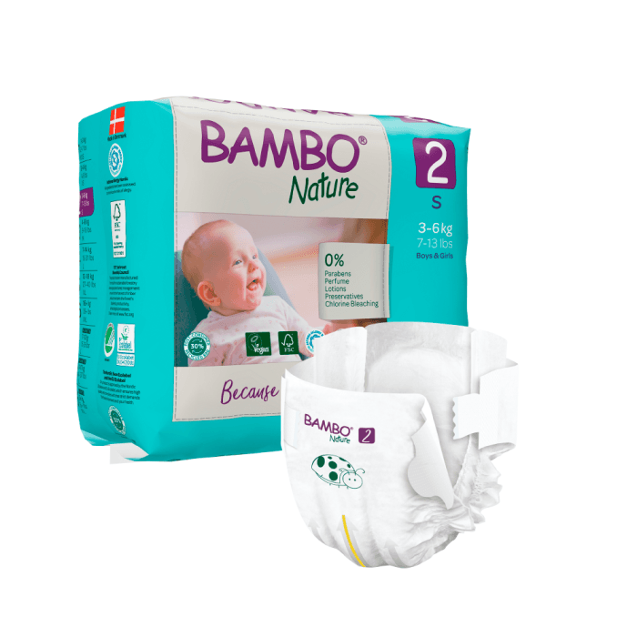 BAMBO NATURE ekologiškos sauskelnės  2, 3–6 kg, LT-EKO-001, 30 vnt.-1