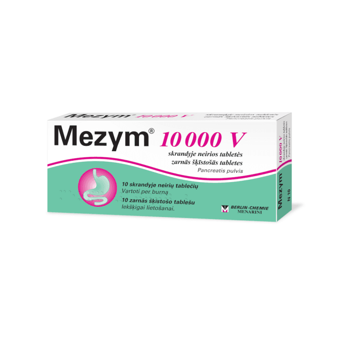 MEZYM 10000 V, Skrandyje neirios tabletės, N10