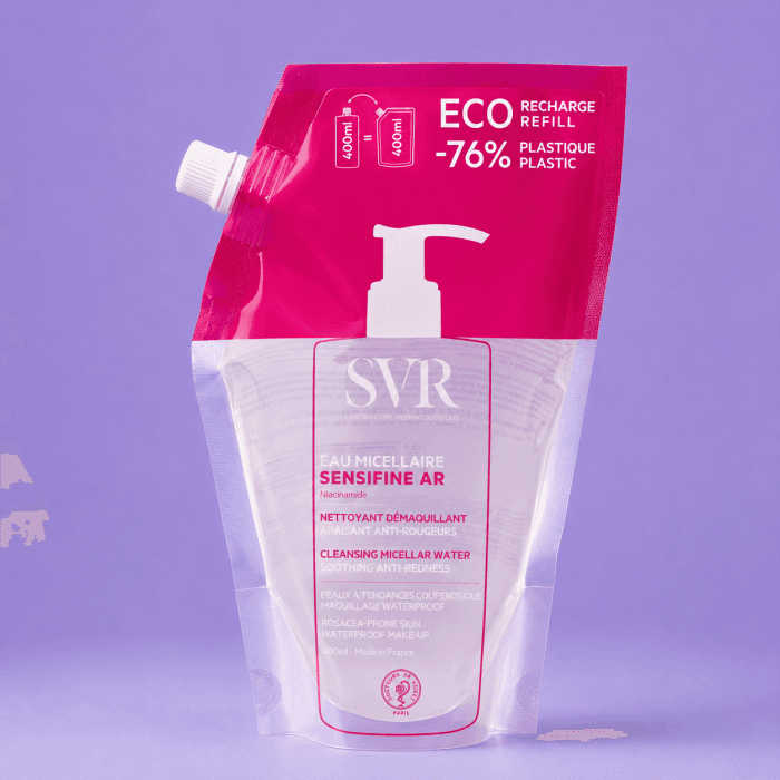 SVR SENSIFINE AR EAU MICELLAIRE REFILL micelinis vanduo jautriai odai PAPILDYMAS, 400 ml-1