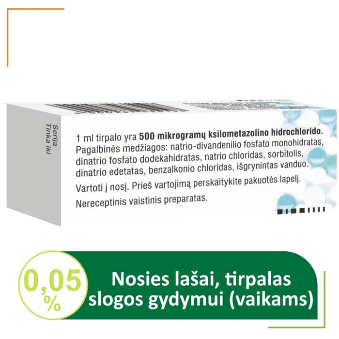 GALAZOLIN,  0,05 %, 10 ml, nosies lašai, tirpalas, N1-1