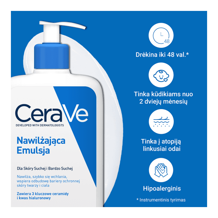 CERAVE drėkinamasis losjonas sausai ir labai sausai veido bei kūno odai, 473 ml-2