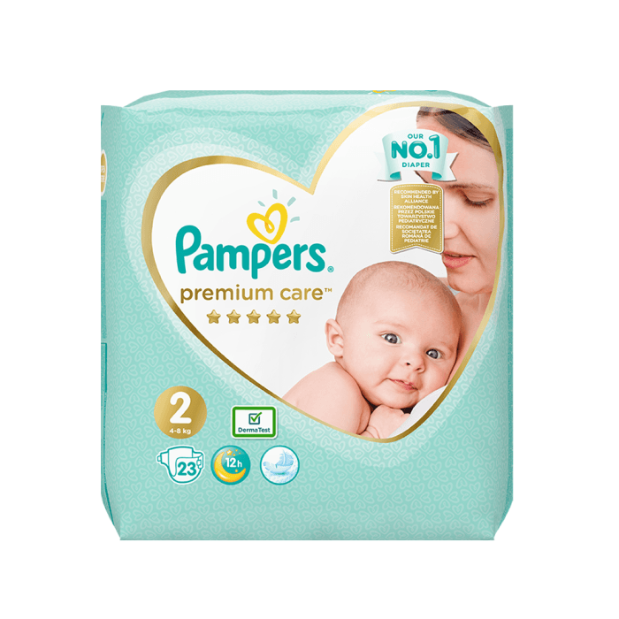 PAMPERS sauskelnės PREMIUM CARE, 2 dydis, 23 vnt.