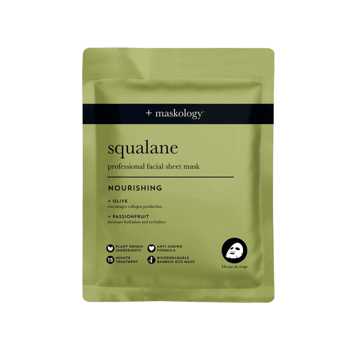 MASKOLOGY lakštinė veido kaukė su skvalanu, 22 ml