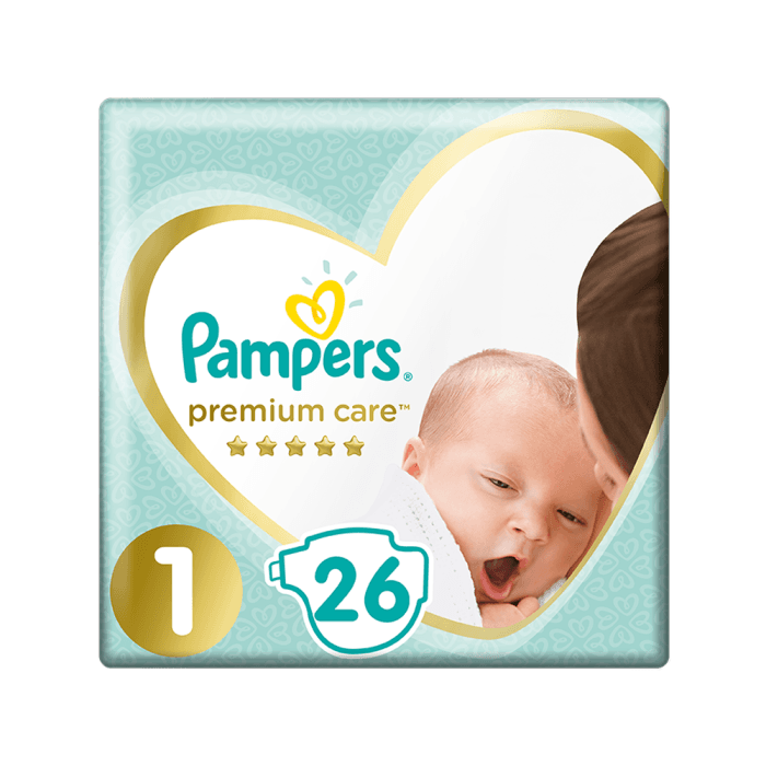 PAMPERS sauskelnės PREMIUM CARE, 1 dydis, 26 vnt.-1