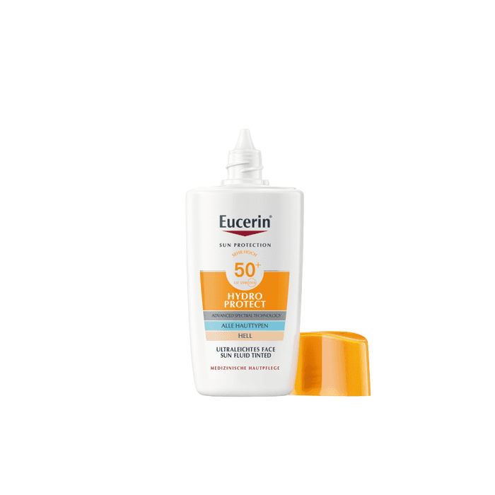 EUCERIN atspalvį suteikiantis ypač lengvas veido fluidas SUN HYFRO PROTECT SPF 50+, 50 ml