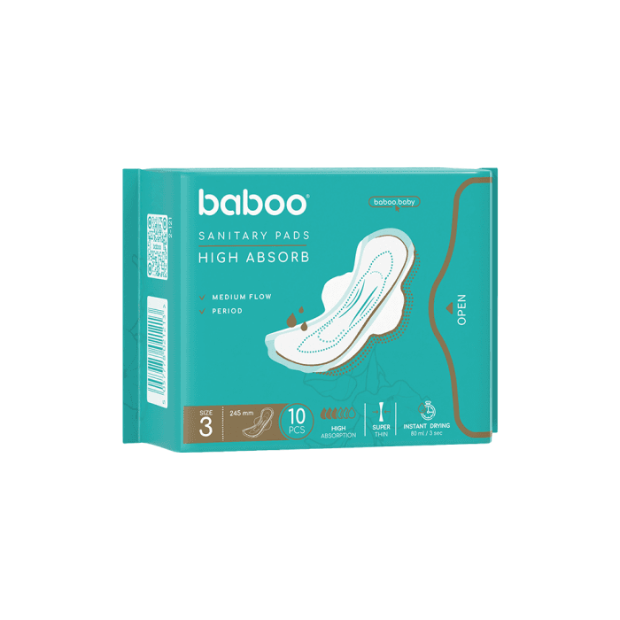 BABOO higieniniai paketai, 10 vnt, 3 dydis, 10 vnt.