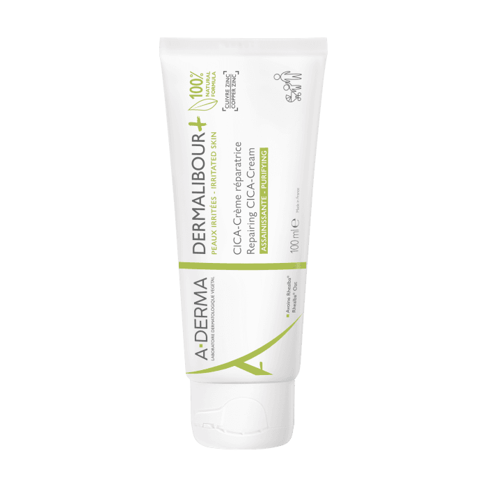 A-DERMA intensyvaus poveikio atkuriamasis veido ir kūno kremas DERMALIBOUR+CICA, 100 ml
