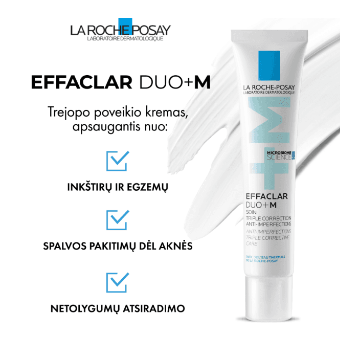 LA ROCHE-POSAY kremas probleminei odai EFFACLAR DUO+M, 40 ml-1
