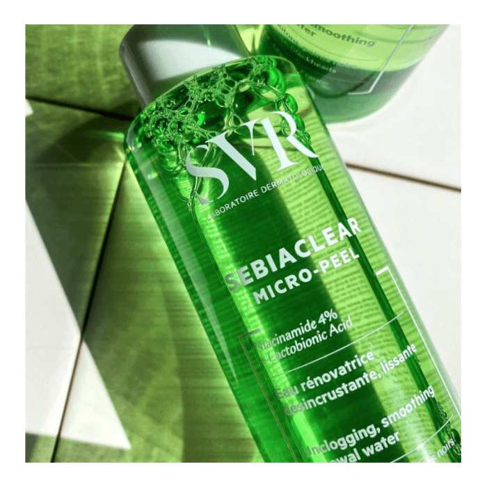 SVR šveičiamasis veido losjonas probleminei, į aknę linkusiai odai SEBIACLEAR MICRO-PEEL, 150 ml, 150 ml-1