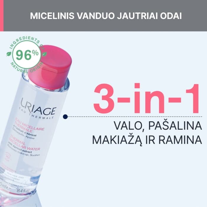 URIAGE valomasis micelinis vanduo jautriai odai, 250 ml-2
