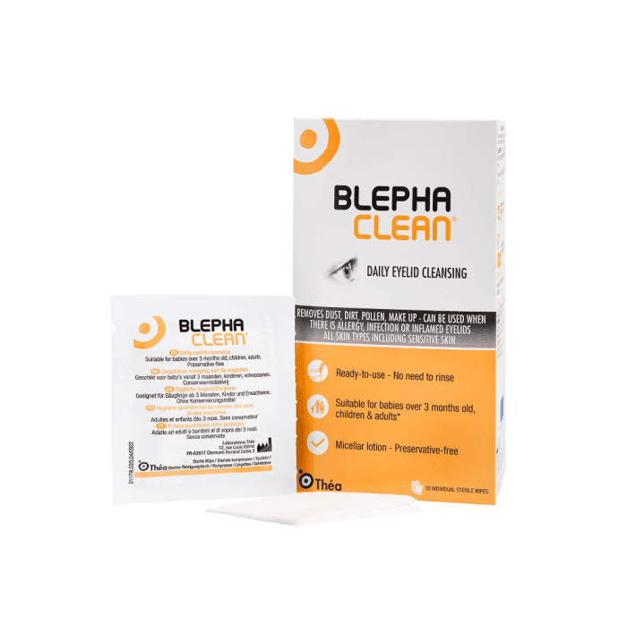 BLEPHACLEAN akių ir blakstienų valomosios servetėlės, nuo 3 mėn., 20 vnt.-1