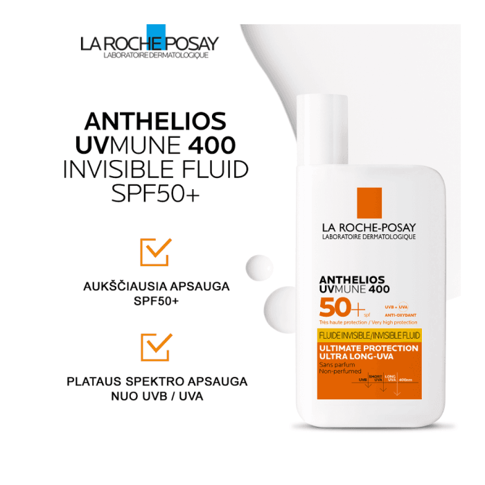 LA ROCHE-POSAY apsauginis fluidas ANTHELIOS UVMUNE 400, SPF 50+, 50 ml-1