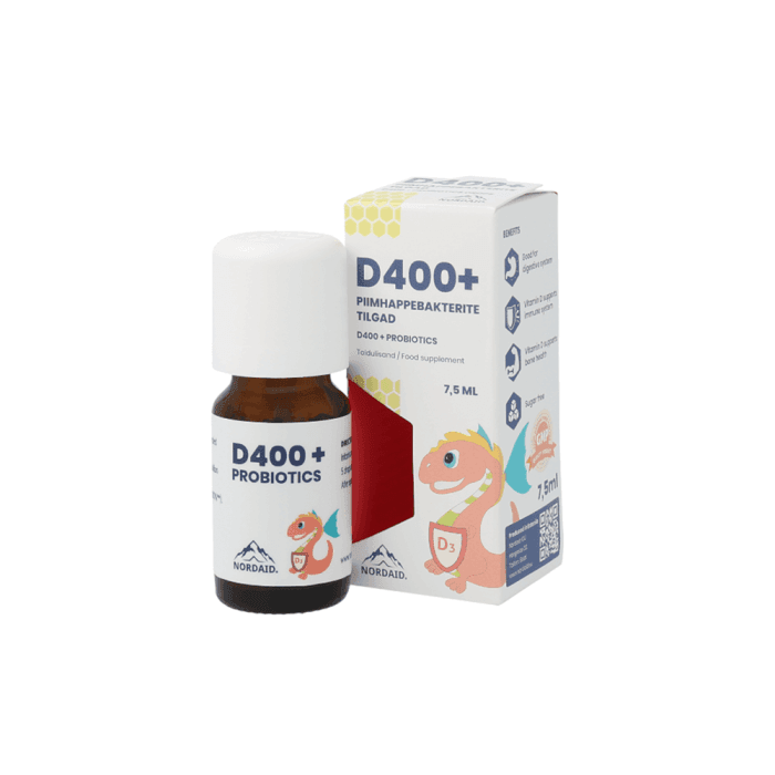 NORDAID D400 + gyvybingos bakterijos, lašai, 7.5 ml-1
