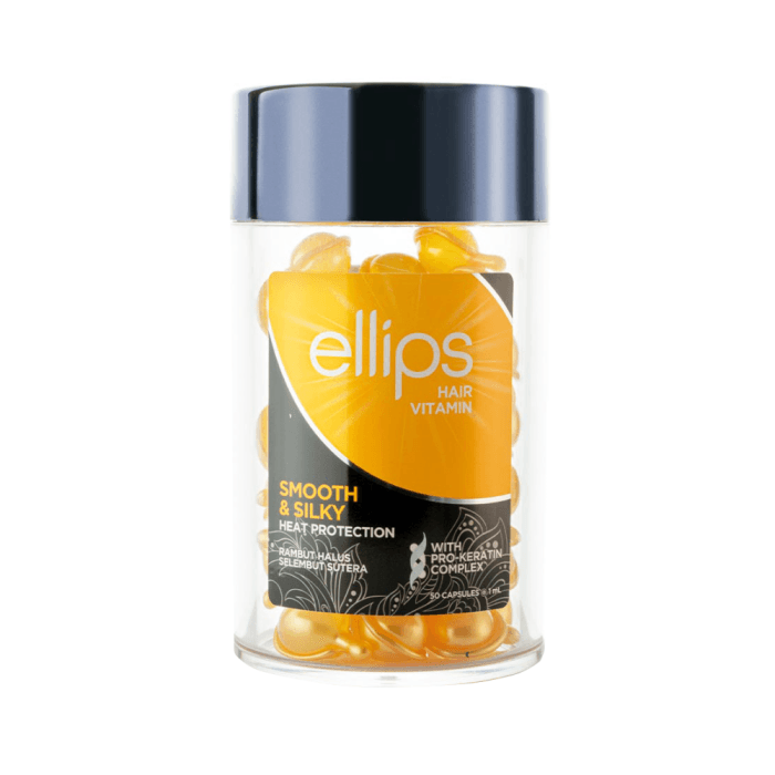 ELLIPS tepami vitaminai su keratinu plaukų drėgmei atstatyti SMOOTH&SILKY, 50 vnt.