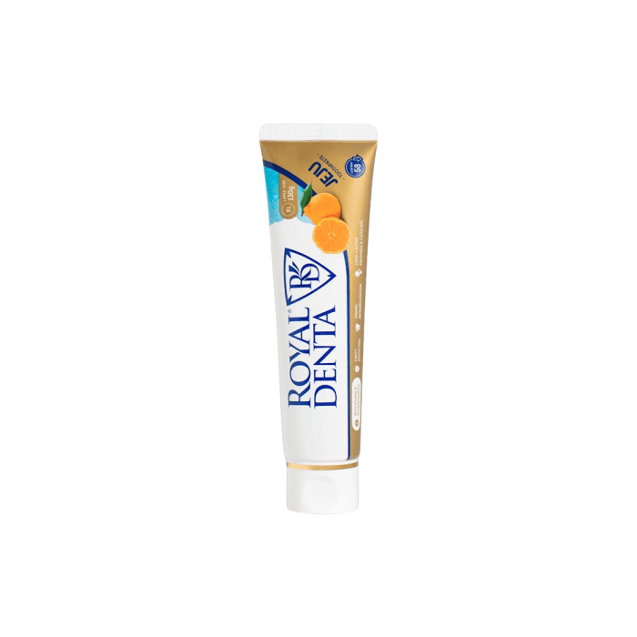 ROYAL DENTA dantų pasta JEJU visapusiškai burnos priežiūrai, citrusų skonio, 130 g-1