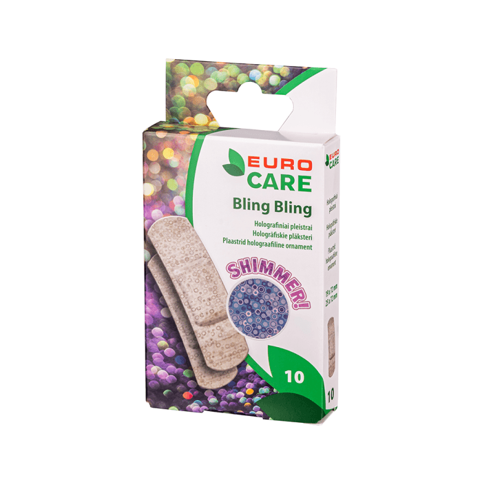 EUROCARE pleistrų rinkinys BLING BLING, 10 vnt.