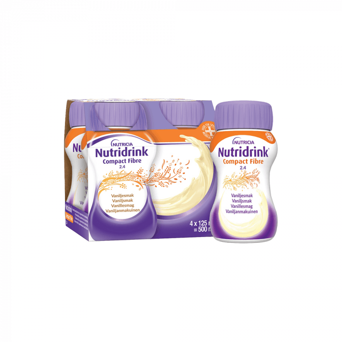 Nutridrink Compact Fibre, vanilės skonio, 4X125ml, 4 vnt.
